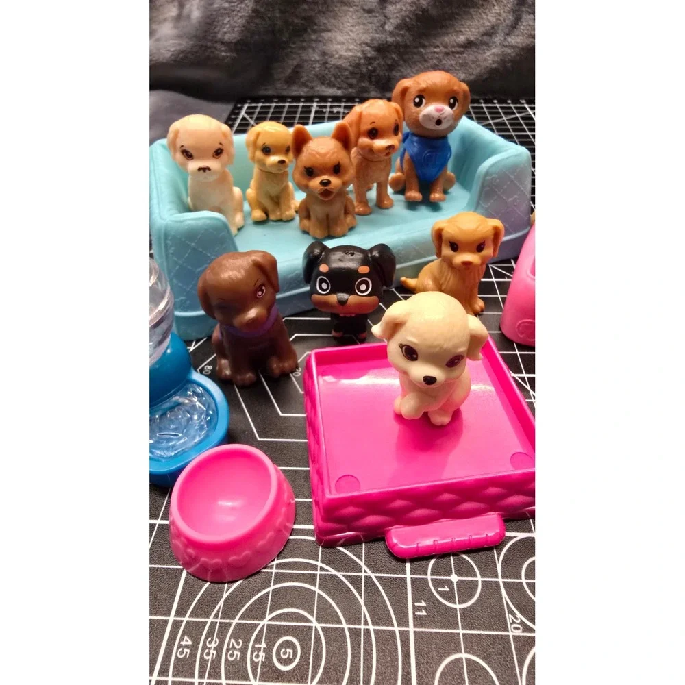 Barbie Pet Puppy Kitty Figure Lot 11 Animals Beds Waterer Bowls Play Set